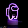 Детский ночник светильник, светодиодный с 3D эффектом AMONG US АМОНГ АС RoHS1
